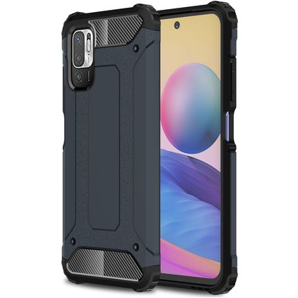 Mobigear Outdoor Coque Xiaomi Redmi Note 10 5G Coque arrière Rigide Anti-Chocs - Bleu Marin