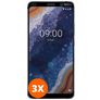 Mobigear Premium Nokia 9 PureView Verre trempé Protection d'écran - Compatible Coque - Noir (Lot de 3)