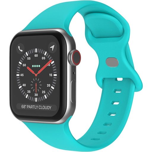 Mobigear Sport Dual Bracelet Silicone Apple Watch Fermeture à clou et passant - 49/46/45/44 mm - Turquoise