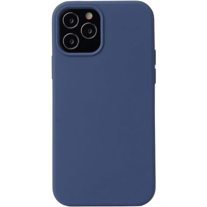 Mobigear Rubber Touch Coque iPhone 13 Coque arrière en Silicone - Bleu Marin