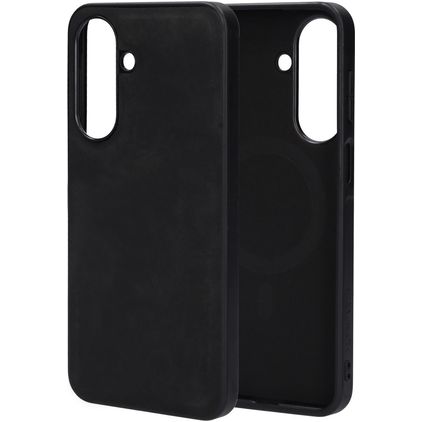 Mobiparts Classic Coque Samsung Galaxy A27 MagSafe Coque arrière en TPU,Similicuir - Graphite Black