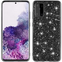 Mobigear Glitter Coque Samsung Galaxy S20 Coque arrière Rigide - Noir