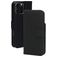 Mobiparts Housse iPhone 16 Pro Max MagSafe Etui avec Coque Détachable en Cuir Véritable Porte-Monnaie - Noir