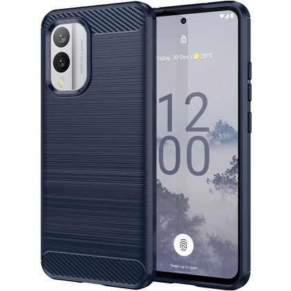 Mobigear Brushed Slim Coque Nokia X30 Coque arrière en TPU Souple - Bleu
