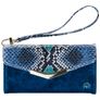 Mobilize Gelly Velvet iPhone SE (2022) Détachable 2in1 Pochette - Royal Blue Snake