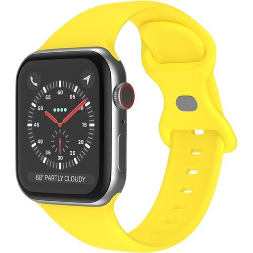 Mobigear Sport Dual Bracelet Silicone Apple Watch Fermeture à clou et passant - 49/46/45/44 mm - Jaune