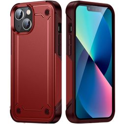 Mobigear Slim Armor Coque iPhone 14 Plus Coque arrière Rigide Anti-Chocs - Rouge
