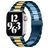 Mobigear Antwerp Bracelet Acier pour Apple Watch Fermeture boucle déployante - 42/41/40/38 mm - Bleu / Or