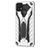 Mobigear Armor Stand Coque Realme C21Y Coque arrière Rigide Anti-Chocs avec Support Amovible - Argent