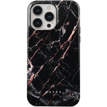 Burga Tough Coque iPhone 15 Pro Max Coque arrière Rigide Anti-Chocs - Rose Gold Marble