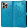 Mobigear Mandala Housse iPhone 16 Etui Porte-Monnaie - Bleu