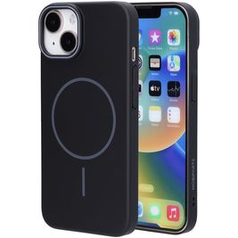 Mobiparts Slim Line Coque iPhone 14 MagSafe Coque arrière Rigide - Onyx Black