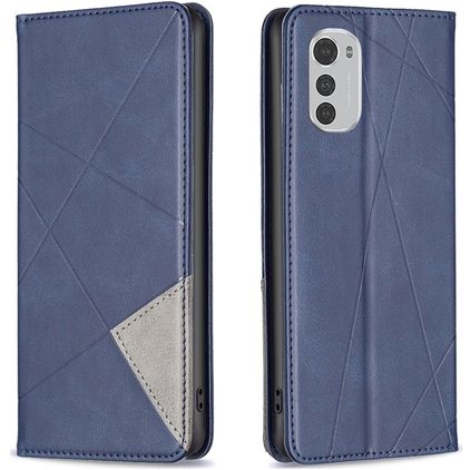Mobigear Rhombus Slim Housse Motorola Moto E32 Etui - Bleu