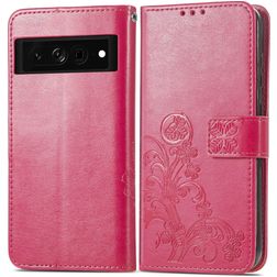Mobigear Clover Google Pixel 7 Étui Portefeuille - Magenta