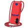 Mobigear Lanyard Card iPhone 17 Coque avec cordon en Silicone et Porte-Cartes - Rouge