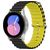 Mobigear Ocean Bracelet Silicone Smartwatch Fermeture boucle ardillon - Connexion universelle de 20 mm - Noir / Jaune