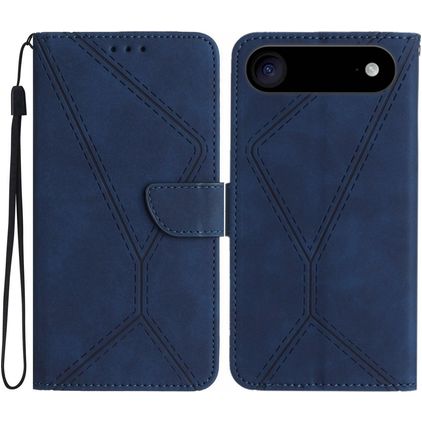 Mobigear Stitch iPhone Air Étui Portefeuille - Bleu