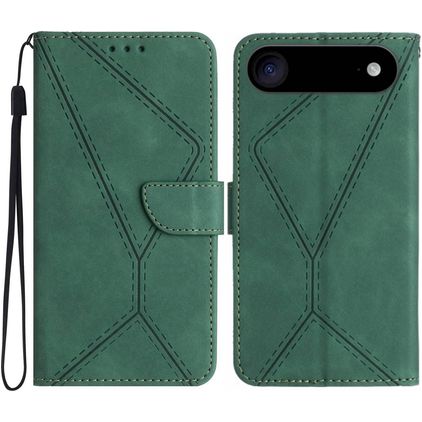 Mobigear Stitch iPhone Air Étui Portefeuille - Vert