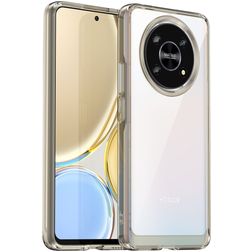 Mobigear Crystal HONOR Magic 4 Lite Plastique rigide Coque arrière - Transparent / Gris