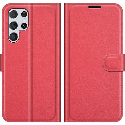 Mobigear Classic Housse Samsung Galaxy S22 Ultra Etui Porte-Monnaie - Rouge