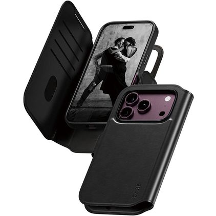 CARE by PanzerGlass Tango Two-in-One iPhone 18 Pro MagSafe Coque Étui 2en1 avec coque amovible Portefeuille - Noir