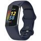 Mobigear Sport Dual Bracelet Silicone Fitbit Charge 5 Fermeture à clou et passant - Dark Blue