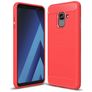 Mobigear Brushed Slim Coque Samsung Galaxy A8 (2018) Coque arrière en TPU Souple - Rouge