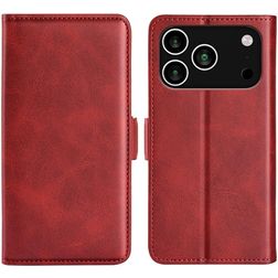 Mobigear Slim Magnet Housse iPhone 17 Pro Etui Porte-Monnaie - Rouge
