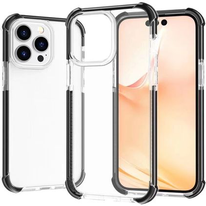 Mobigear Full Bumper Coque iPhone 14 Pro Max Coque arrière Rigide Anti-Chocs - Noir