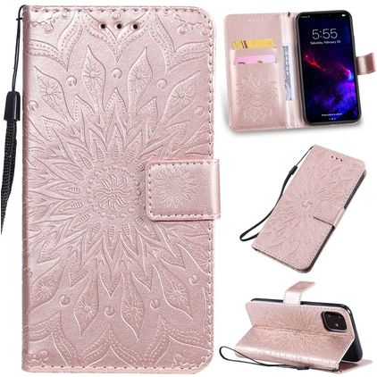 Mobigear Sunflower Housse iPhone 11 Etui Porte-Monnaie - Rose doré