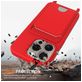 Mobigear Lanyard Card iPhone 16 Pro Coque avec cordon en Silicone et Porte-Cartes - Rouge
