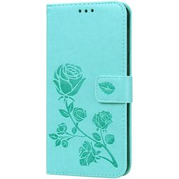 Mobigear Roses Samsung Galaxy A10 Étui Portefeuille - Turquoise