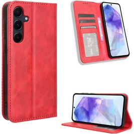 Mobigear Sensation Housse Samsung Galaxy A55 Etui Porte-Monnaie - Rouge