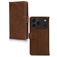 Mobilize Wallet Housse iPhone 17 Pro Max Etui en Cuir Véritable Porte-Monnaie - Marron