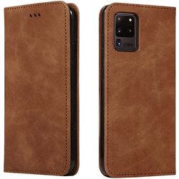 Mobigear Retro Slim Samsung Galaxy S20 Ultra Étui Portefeuille - Marron