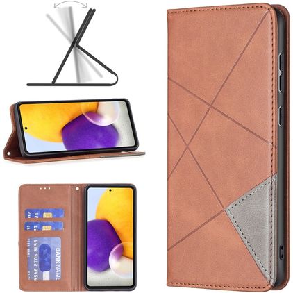 Mobigear Rhombus Slim Housse Samsung Galaxy A73 Etui - Marron