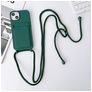 Mobigear Lanyard Card iPhone 15 Coque avec cordon en Silicone et Porte-Cartes - Vert