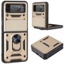 Mobigear Armor Ring Coque Samsung Galaxy Z Flip 3 Coque arrière Rigide Anti-Chocs avec Anneau-Support - Or