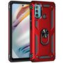 Mobigear Armor Ring Coque Motorola Moto G60 Coque arrière Rigide Anti-Chocs avec Anneau-Support - Rouge
