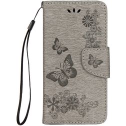 Mobigear Butterfly Housse iPhone X Etui Porte-Monnaie - Gris