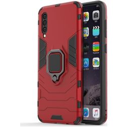 Mobigear Armor Ring Coque Samsung Galaxy A50 Coque arrière Rigide Anti-Chocs avec Anneau-Support - Rouge