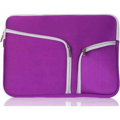 Mobigear Double Zipper Pochette Ordinateur portable en Neoprène (max 27 cm x 36 cm) Housse ordinateur - Violet