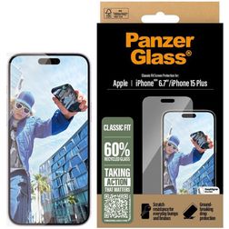 PanzerGlass Classic Fit iPhone 16 Plus Verre trempé Protection d'écran - Compatible coque