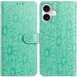 Mobigear Flowers Housse iPhone 17 Etui Porte-Monnaie - Vert