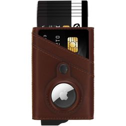 Valenta AirTag RFID - Porte Cartes en en Cuir véritable - 10 Cartes - Marron