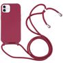 Mobigear Lanyard iPhone 16 Coque avec cordon en Silicone - Rouge