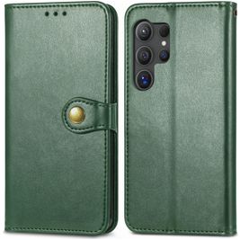 Mobigear Snap Button Housse Samsung Galaxy S25 Ultra Etui Porte-Monnaie - Vert