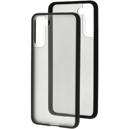 Mobiparts Hardcover Coque Samsung Galaxy S21 Plus Coque arrière Rigide - Transparent / Gris