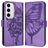 Mobigear Butterfly Housse Samsung Galaxy S24 FE Etui Porte-Monnaie - Violet