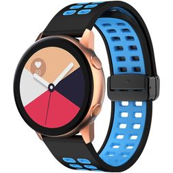 Mobigear Sport Plus Mag Bracelet Silicone pour Smartwatch Fermeture magnétique - 22 mm - Noir / Bleu
